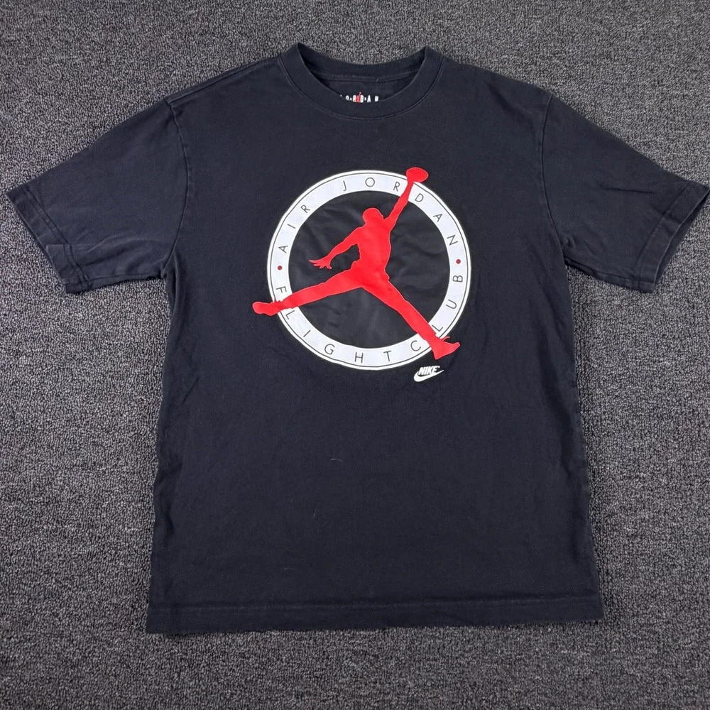 Jordan T-Shirt Mens S IM1352-010 Black Air Jordan Flight Club Graphic EUC